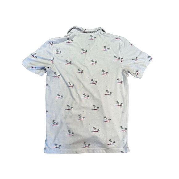 Travis Mathew Men's L Rally Time Golf Polo Performance White Palm Tree Print - Picture 3 of 10